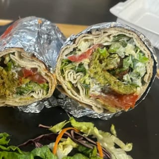 Veggie Roll Shawarma (Spinach Bread)