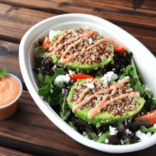Avocado Stuffed Quinoa Salad.