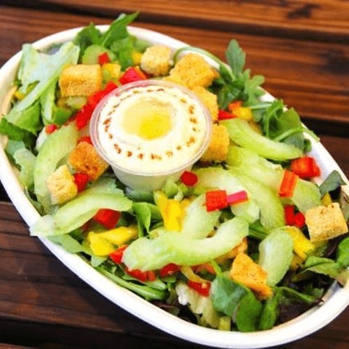 Wealthy Hummus Crunch Salad.